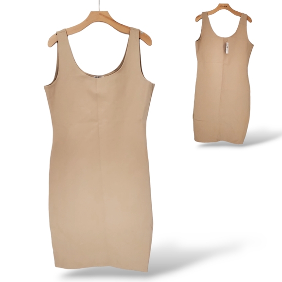 FashionNova Sculpted Ribbed Mini Dress Camel 🆕️✨️sz 2X - Picture 3 of 7